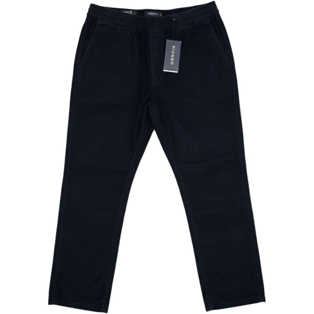 Piombo 100% Cotton Corduroy Pants Men Navy Blue Comfort Fit XXL